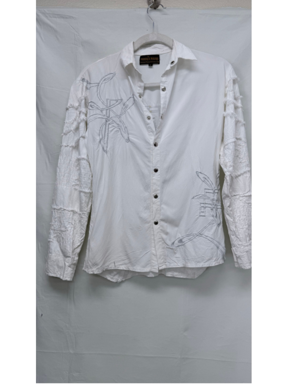 Women's Phoenix Rising Cowgirl Style Shirt, Size M, White
